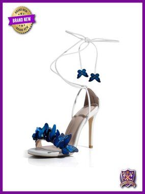 Stiletto Heel Sandals with Butterfly Decorations Lace Up Summer Dress Heels